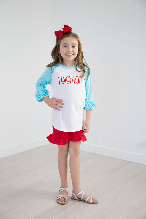 Girls Knit Ruffled Shorties