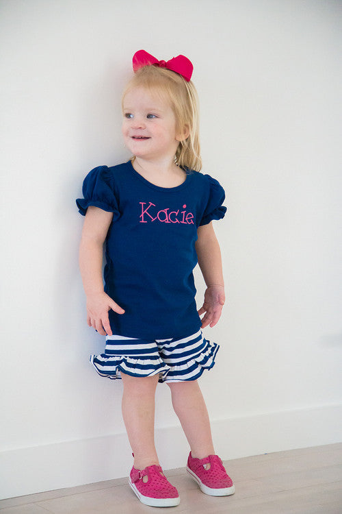 Girls Ruffle Sleeve Shirt