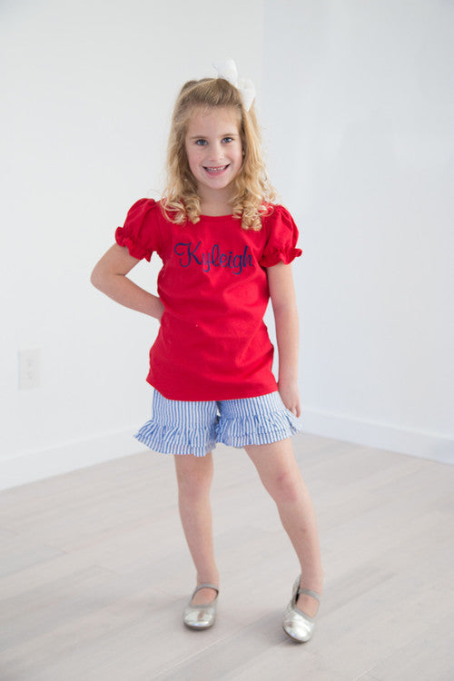 Girls Ruffle Sleeve Shirt