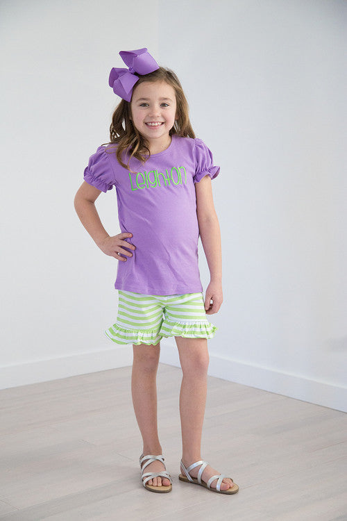 Girls Knit Ruffled Shorties