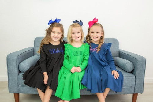 Girls Long Sleeve Twirl Dress