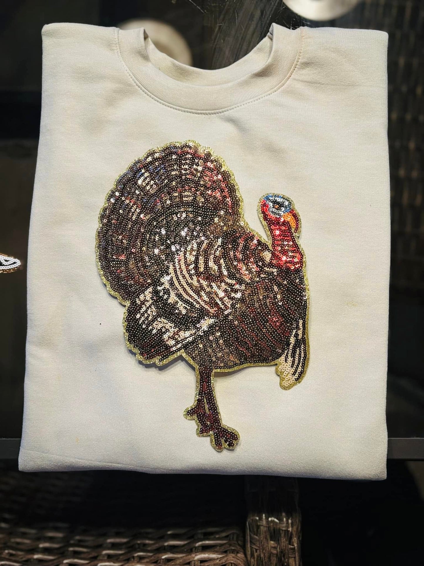 Glitter Turkey Applique T-shirt