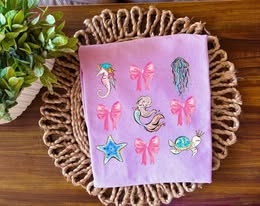 Mermaid Coquette Bow Girl's T-Shirt