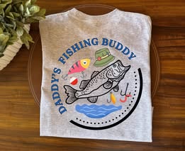 Daddy's Fishing Buddy Grey T-shirt
