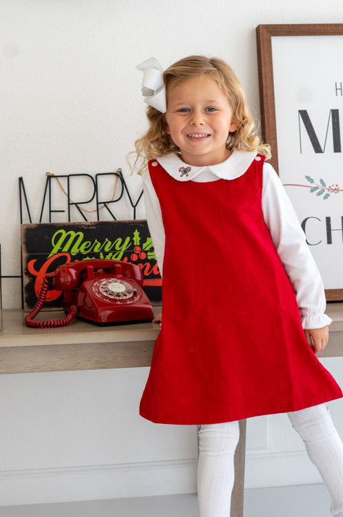 Girls Long Sleeve Peter Pan Collar Shirt