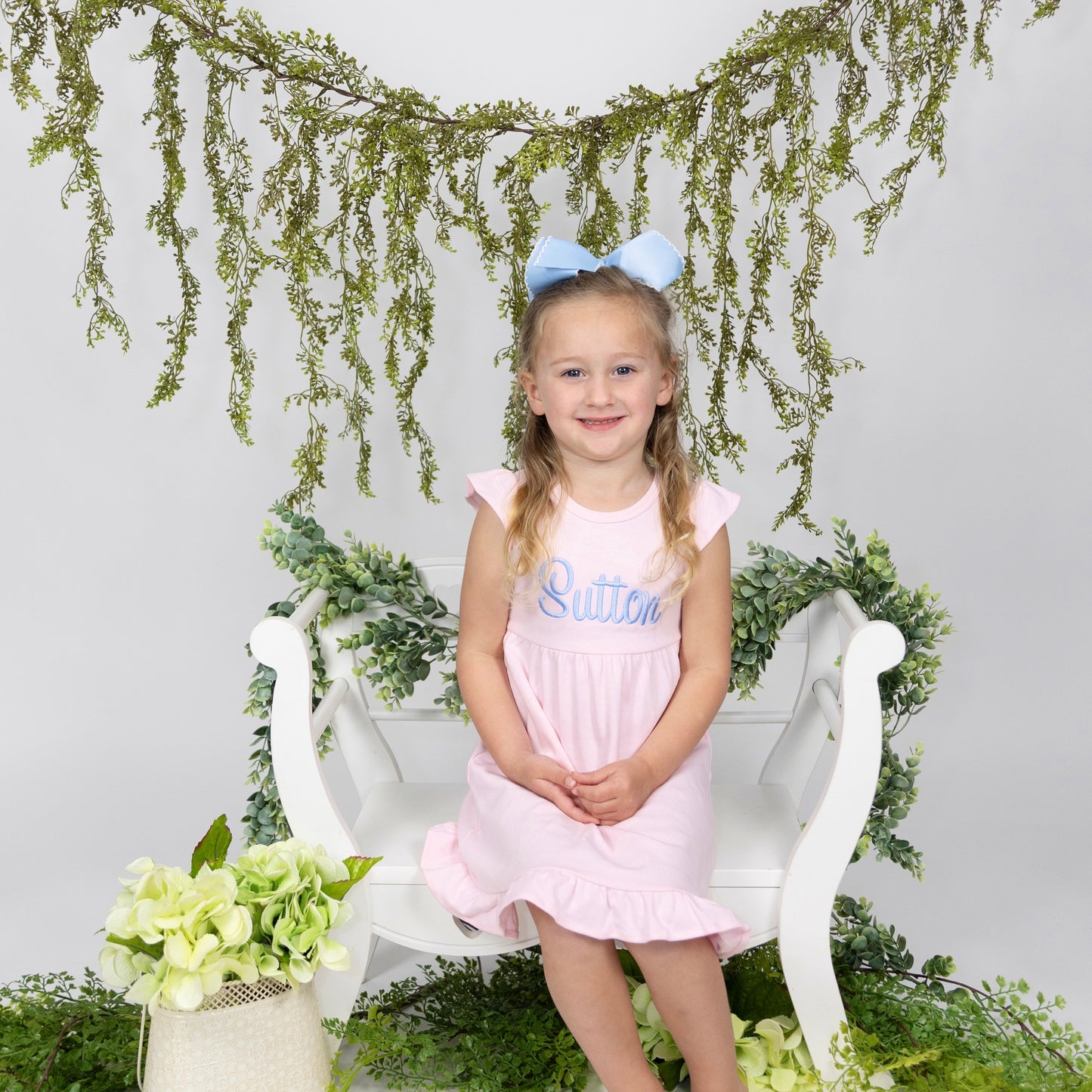 Girls Ruffle Flutter Sleeve Dress