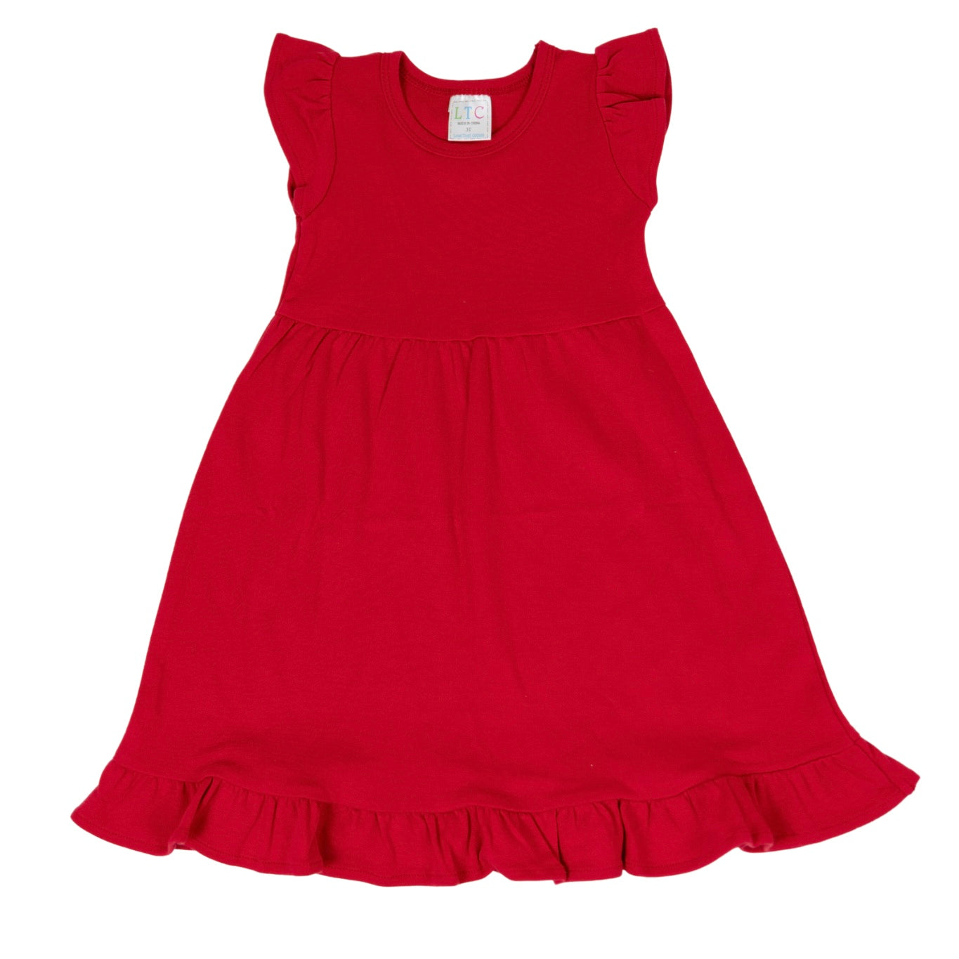 Girls Ruffle Flutter Sleeve Dress