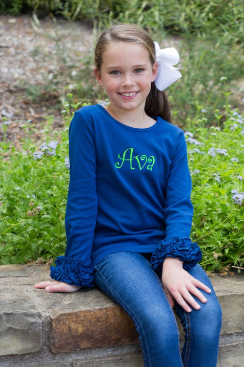 Girls Ruffle Long Sleeve Layering Tee
