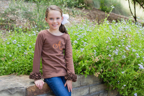 Girls Ruffle Long Sleeve Layering Tee