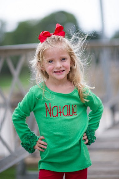 Girls Ruffle Long Sleeve Layering Tee