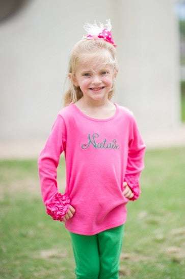 Girls Ruffle Long Sleeve Layering Tee