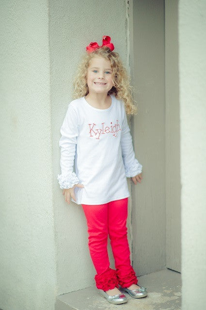 Girls Ruffle Long Sleeve Layering Tee