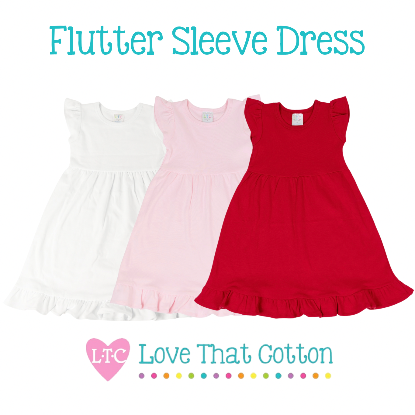 Girls Ruffle Flutter Sleeve Dress