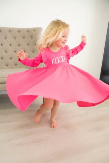 Girls Long Sleeve Twirl Dress