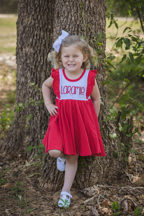 Girls Flutter Sleeve Twirl Dress