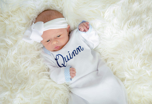 Seersucker Infant Gown (Miller Collection)