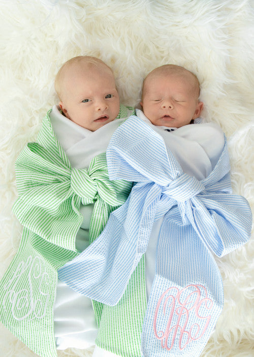 Seersucker Baby Swaddle Blanket (Miller Collection)