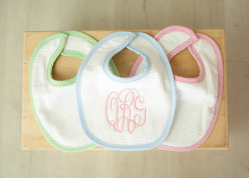 Seersucker Bib / Burp Set (Miller Collection)