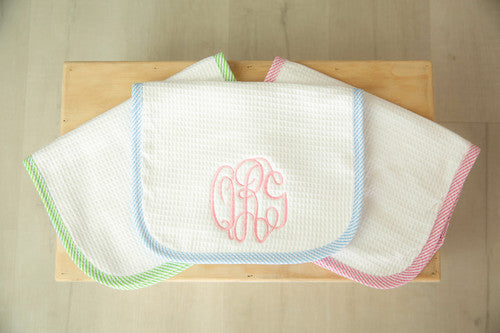 Seersucker Bib / Burp Set (Miller Collection)