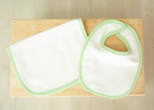 Seersucker Bib / Burp Set (Miller Collection)