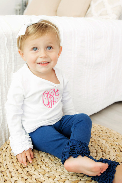 Girls Ruffle Long Sleeve Layering Tee