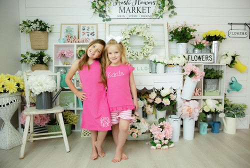 Girls Puff Sleeve Shirt with Ruffle Bottom