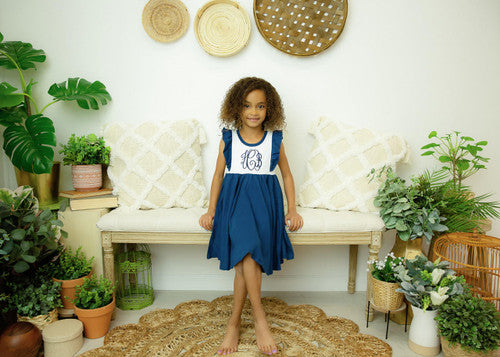 Girls Flutter Sleeve Twirl Dress