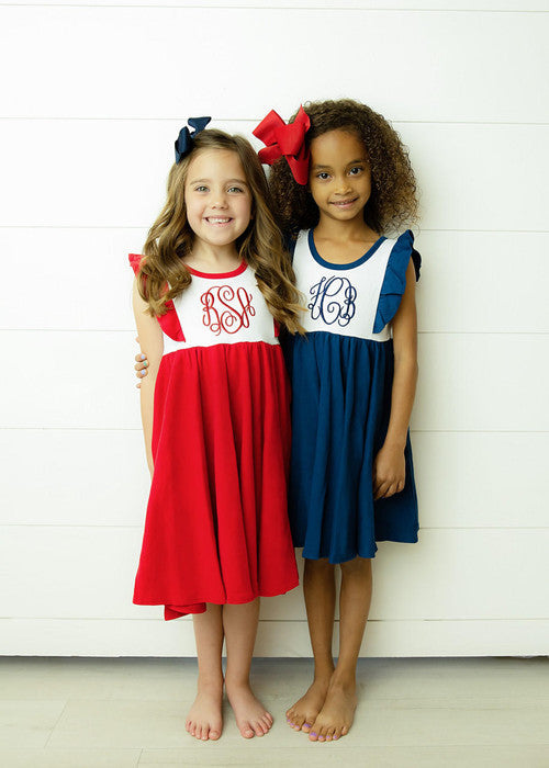 Girls Flutter Sleeve Twirl Dress