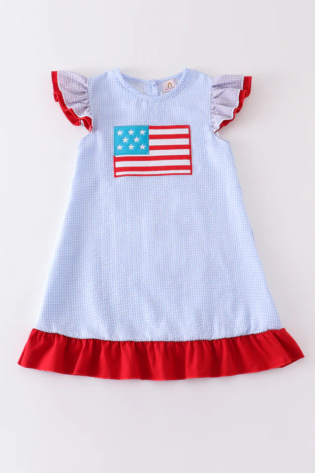 PATRIOTIC FLAG APPLIQUE DRESS