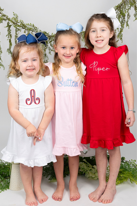 Girls Ruffle Flutter Sleeve Dress