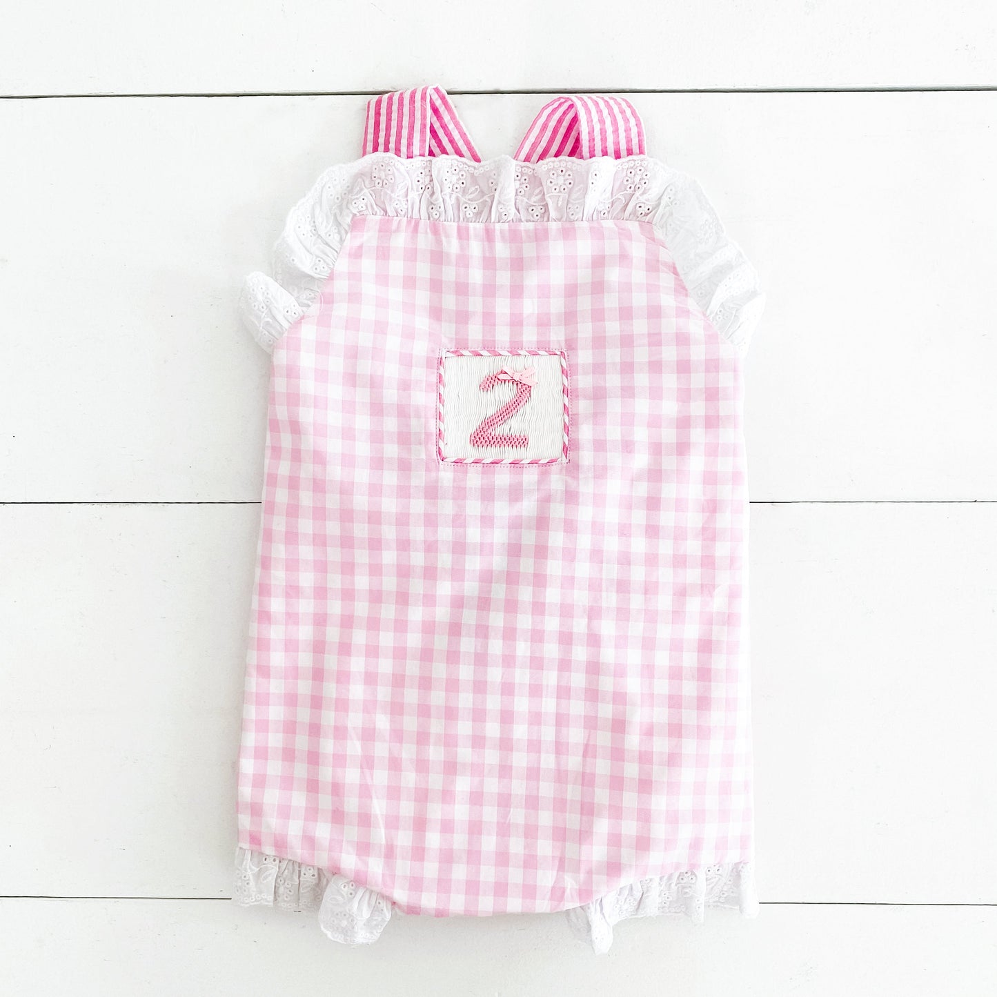 Girls Second Birthday Smocked Bubble