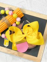 Pencil Hair Bow (Yellow)