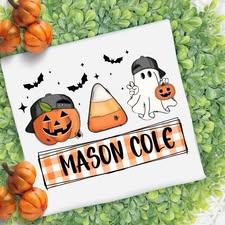 Pumpkin Candy Corn Personalized Boys Shirt