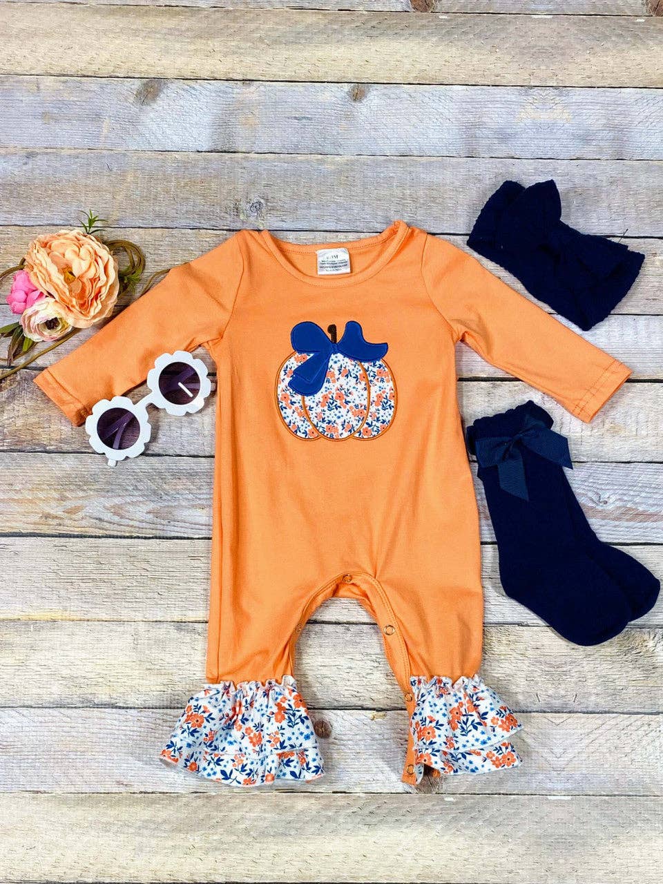 Floral Pumpkin Onesie