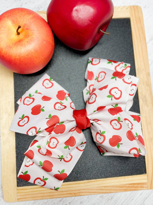 Apple Print Texas Size Bow