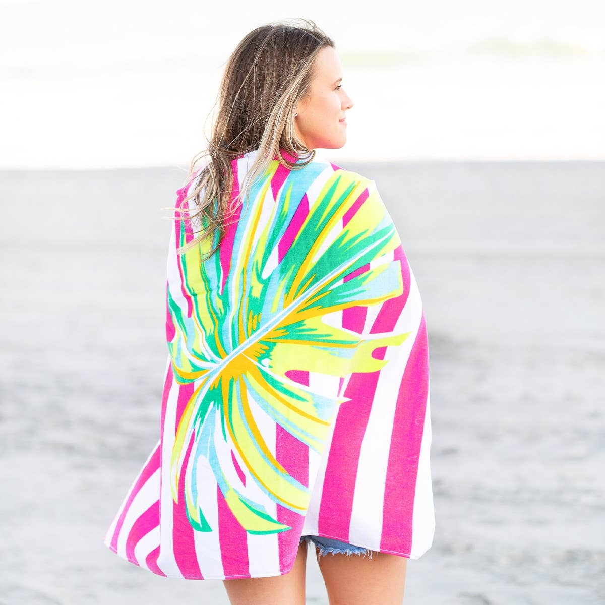 Palm Stripe Beach Towel