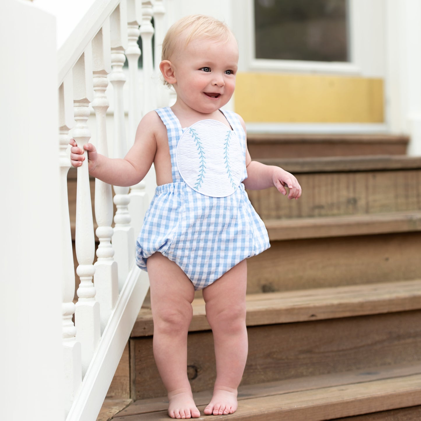 Blue Baseball Sunsuit