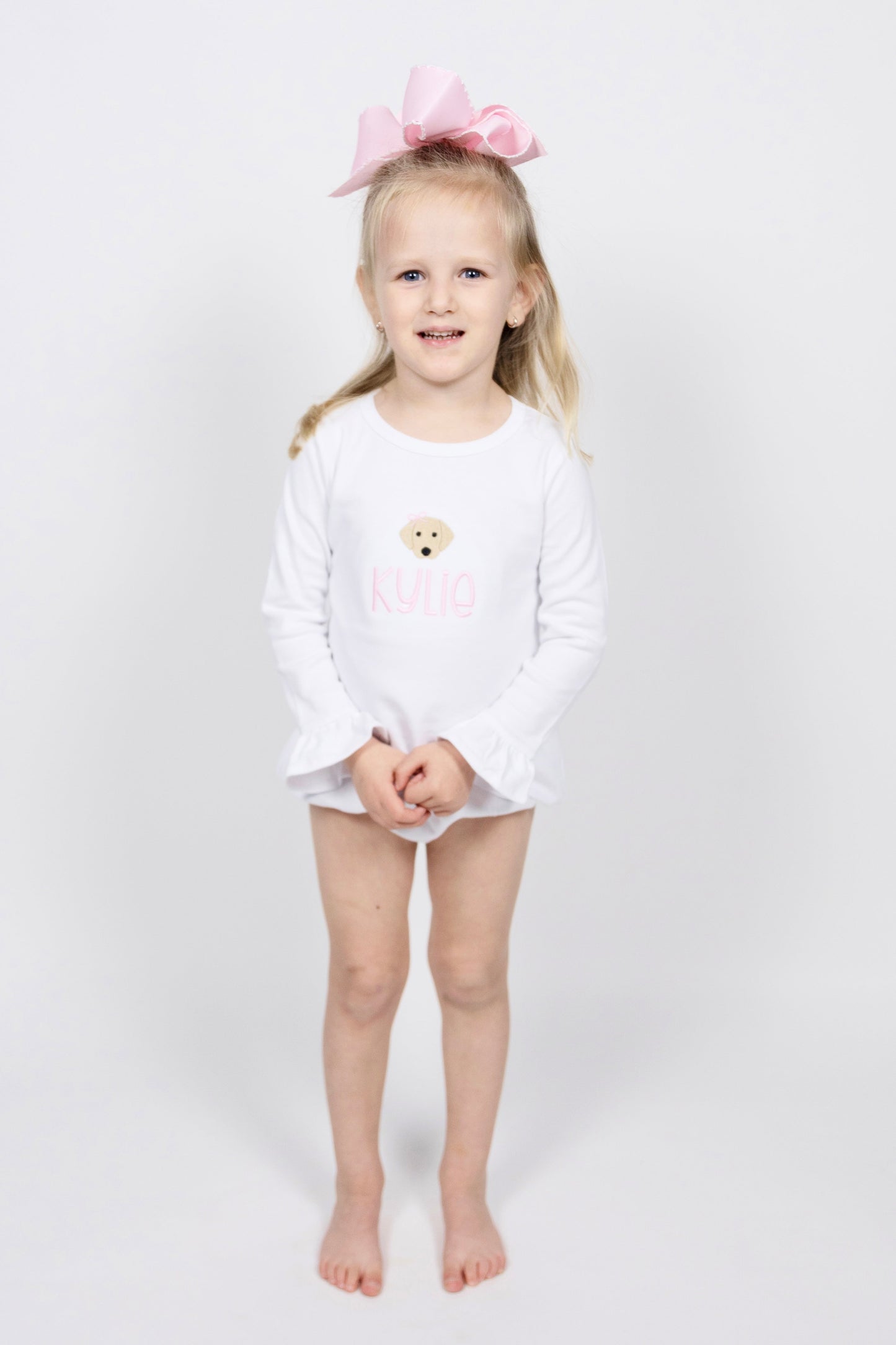 Girls Ruffle Long Sleeve Knit Bubble