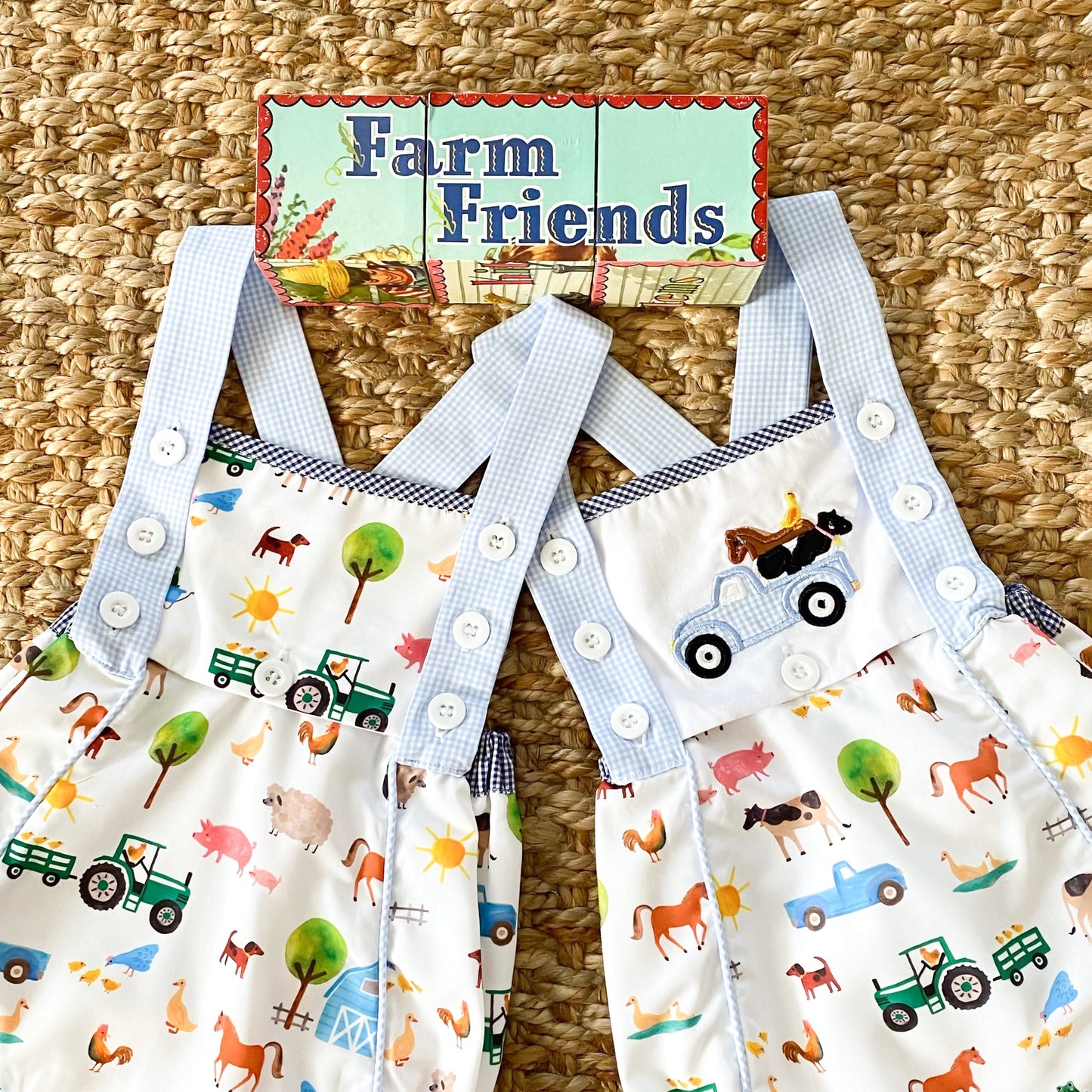 Reversible Farm Truck Sunsuit