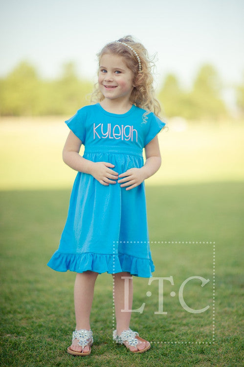 Girls Ruffled Dress with Tie