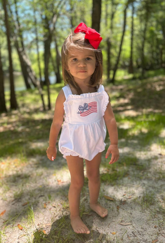 Embroidered Vintage Ruffle Romper