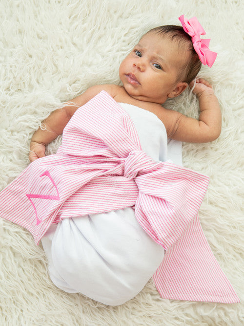 Seersucker Baby Swaddle Blanket (Miller Collection)