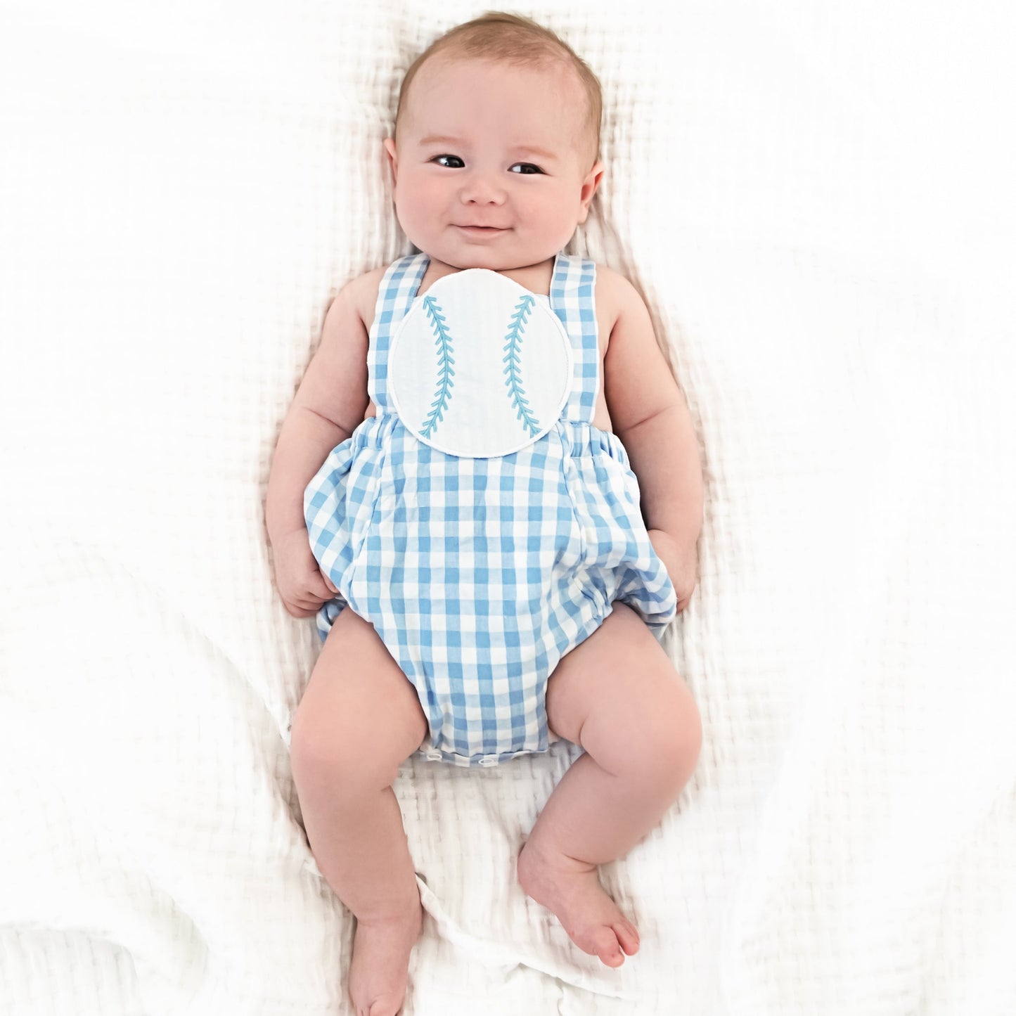 Blue Baseball Sunsuit