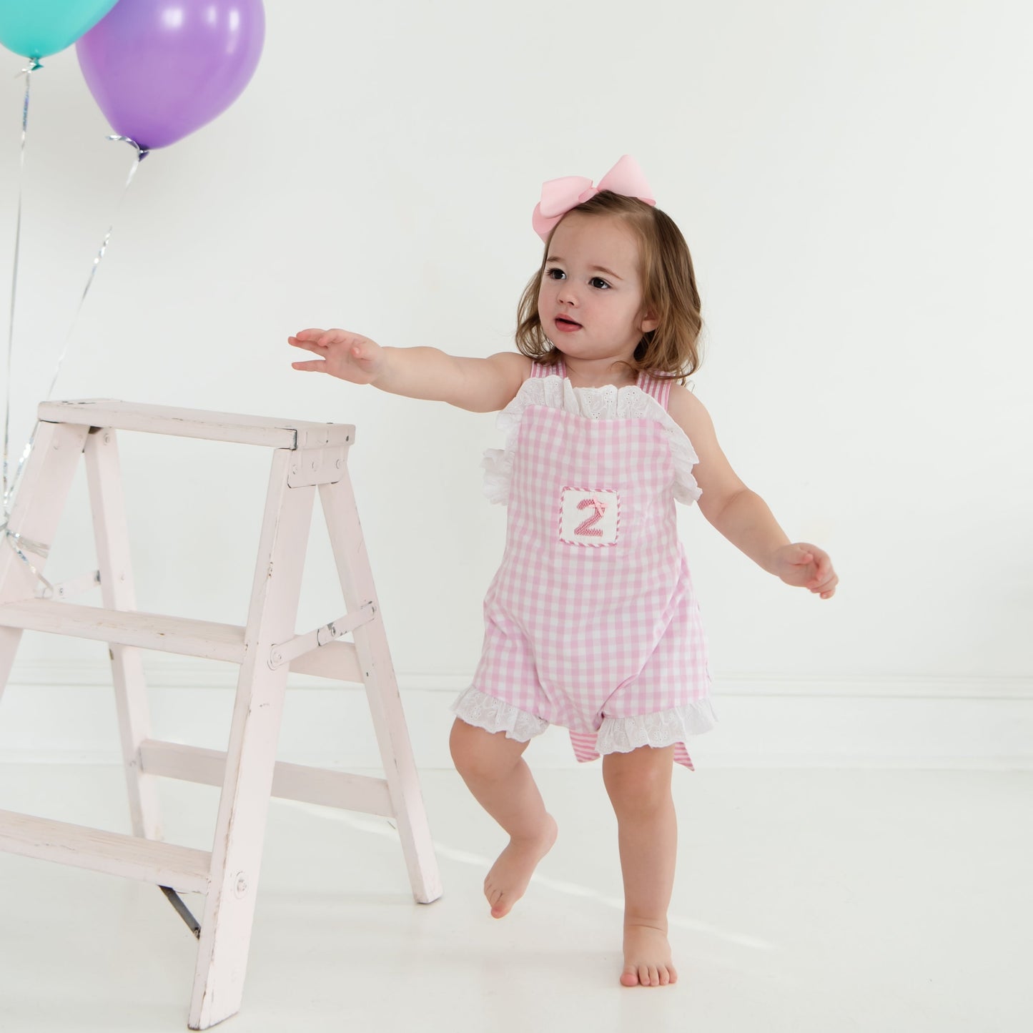 Girls Second Birthday Smocked Bubble