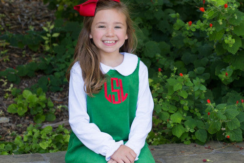Girls Long Sleeve Peter Pan Collar Shirt